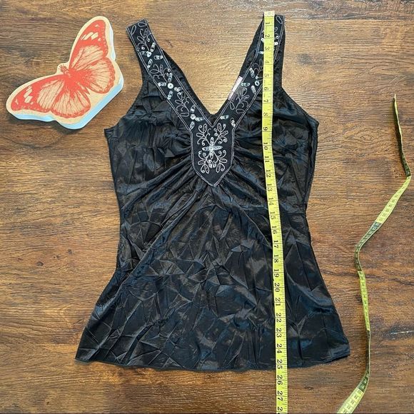 Vintage | 90s Beaded Black Tank - Picture 6 of 8